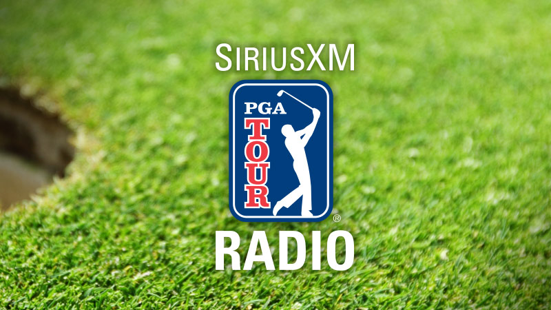 Image of green with hole with SiriusXM PGA Radio logo