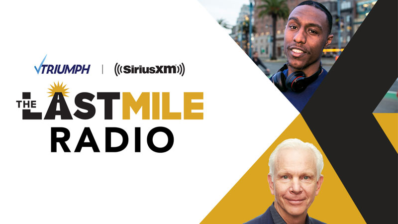 The Last Mile Radio Logo, Triumph and SiriusXM Logo
