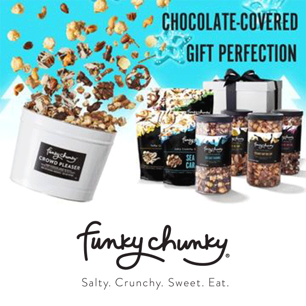 Funky Chunky chocolate-covered gift perfection. Salty. Crunchy. Sweet. Eat.
