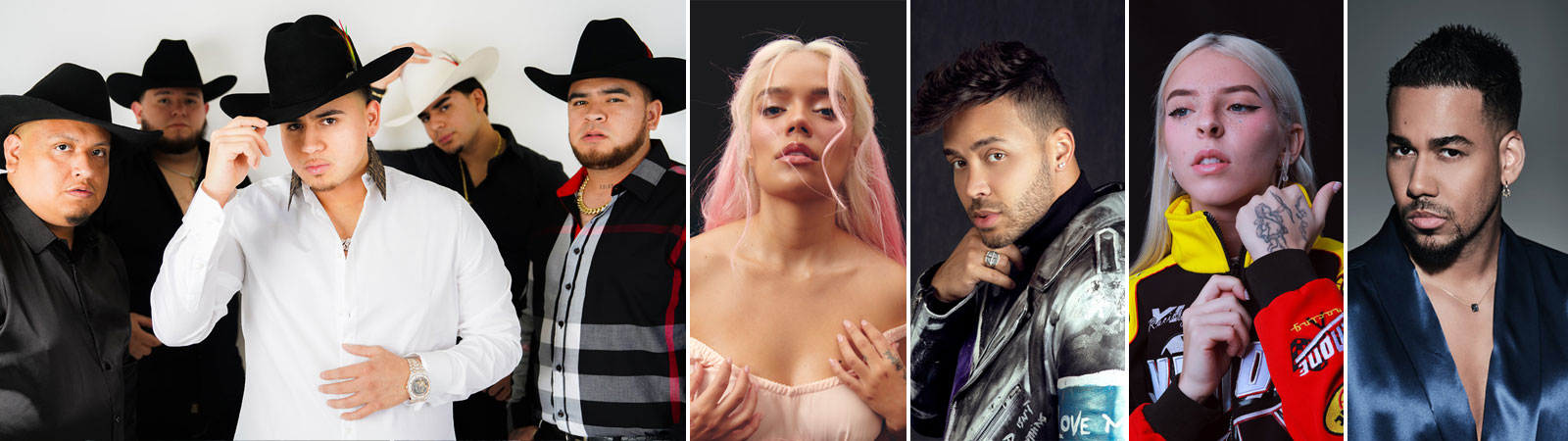 Fuerza Regida, Karol G, Prince Royce, Young Miko, and Romeo Santos