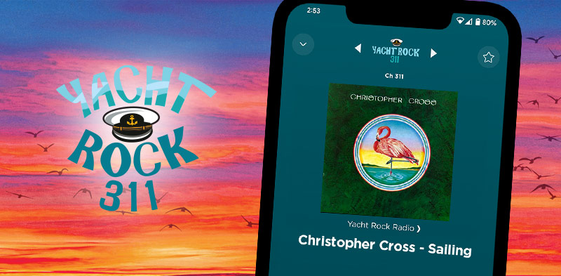 Yacht Rock Step 1 displaying channel playing in SXM App