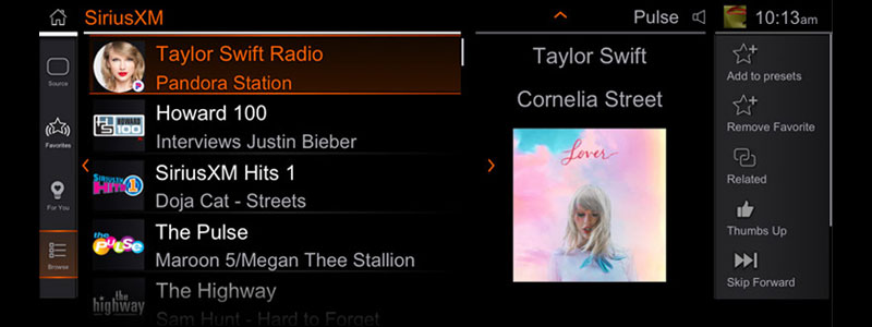 Taylor Swift Radio playing on Pandora Station