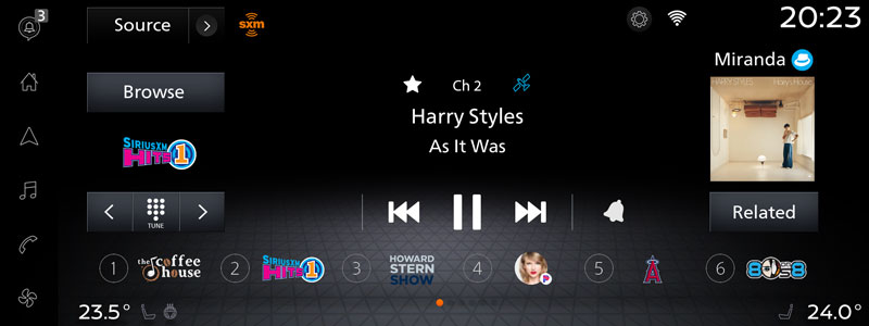 Now Playing 360L screen with