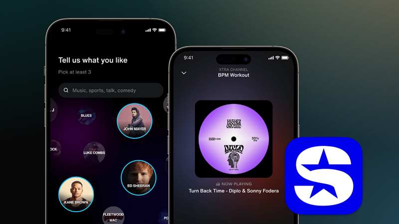 SiriusXM App on the phone