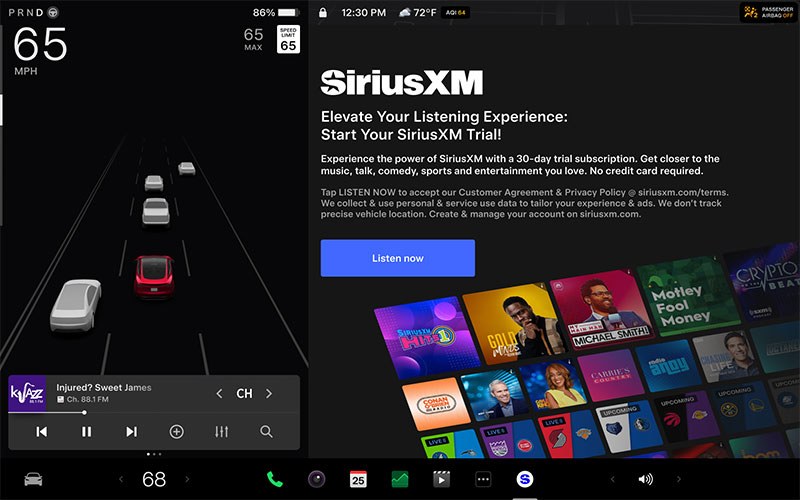 SiriusXM in Tesla