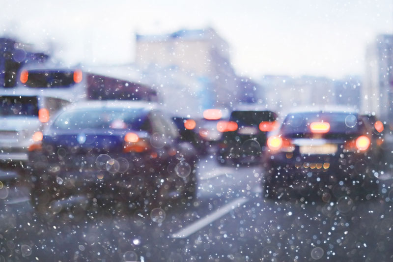 siriusxm travel link uconnect Cars on the street with a snow filter