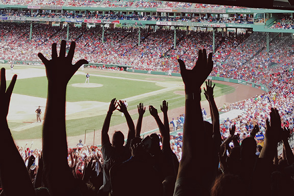 Crowd in a baseball stadium