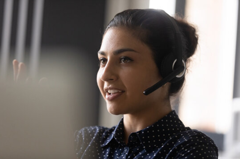 Customer Service Representative with a headset