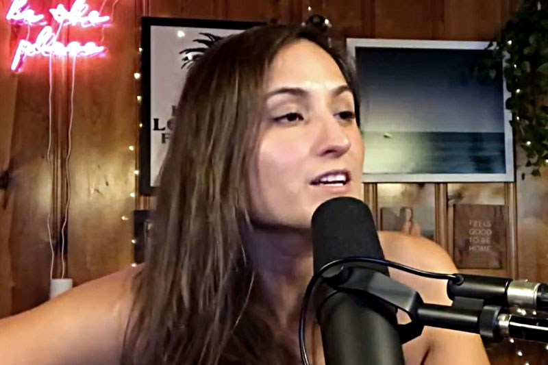 Image of Angie K singing into mic for Highway Finds