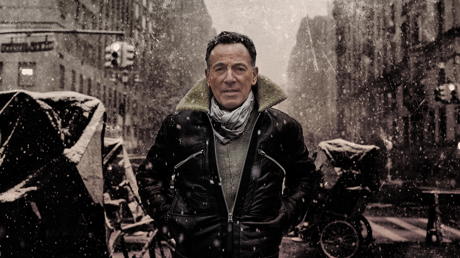 Bruce Springsteen wearing winter coat