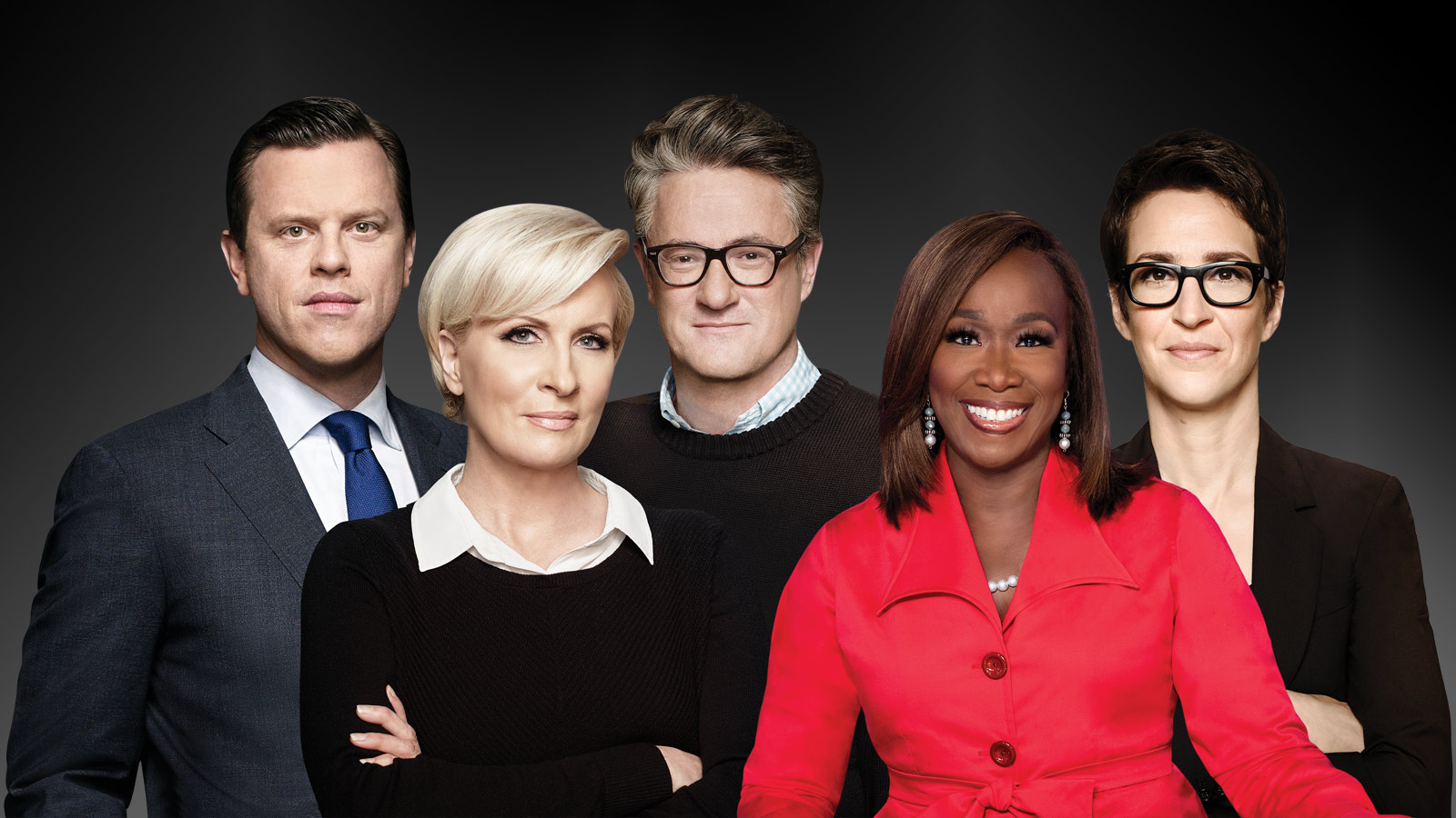 Joe Scarborough, Mika Brzezinski, Willie Geist, Joy Reid and Rachel Maddow.