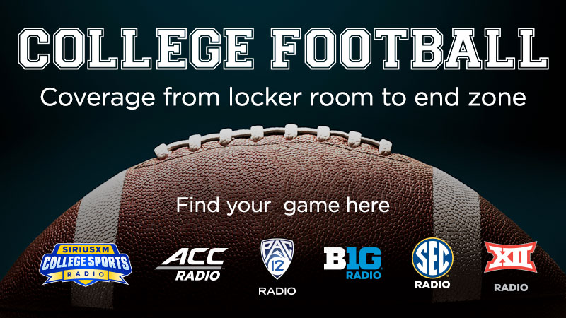 College Football with sports radio logos