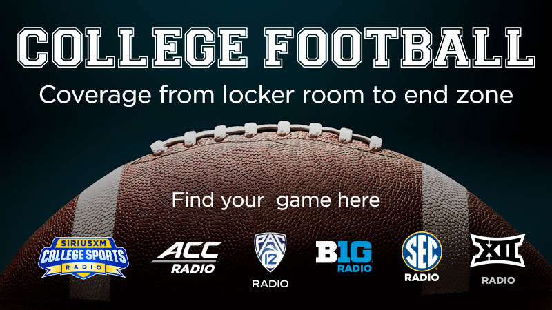 College Football with sports radio logos