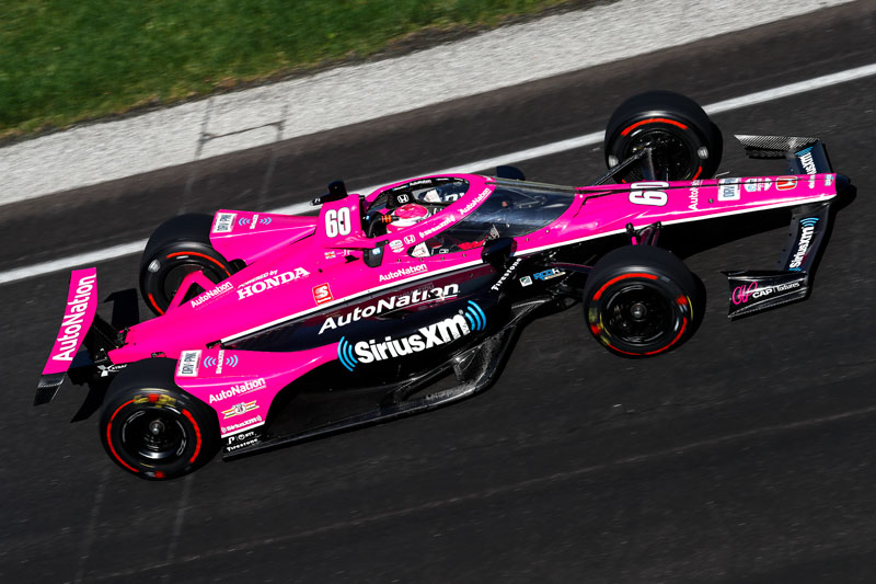 Pink and black IndyCar