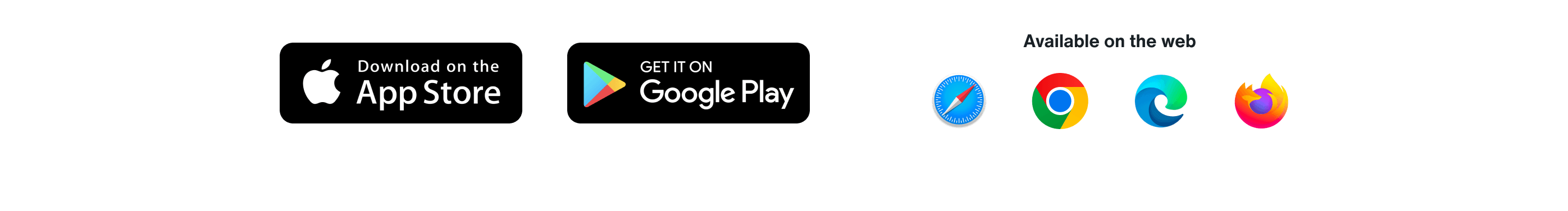 Available on the Apple App Store, Google Play Store and on accessible on popular web browsers including Safari, Chrome, Edge and Firefox.