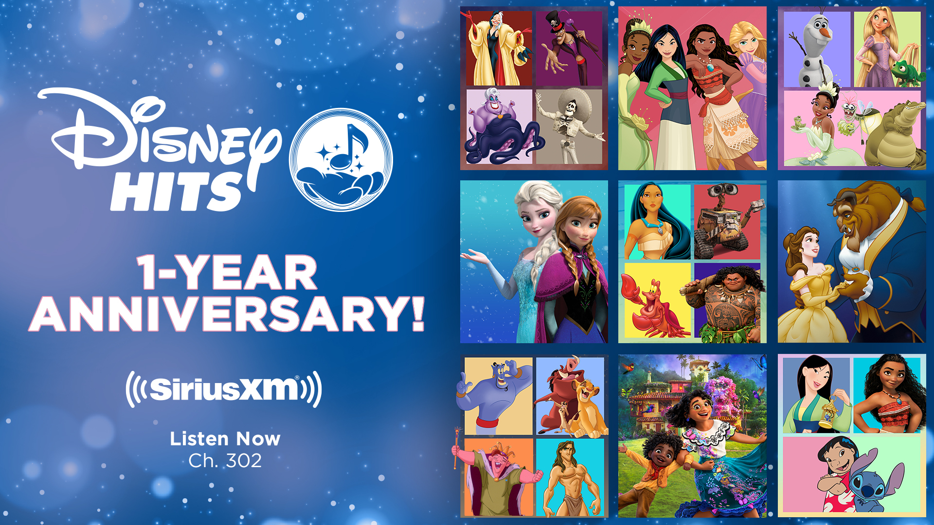 Disney Hist 1 Year Anniversary on SiriusXM Listen Now Channel 302