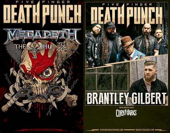 Five Finger Death Punch, Megadeth, The Hu, Fire Gods, Brantley Gilbert, and Cory Marks
