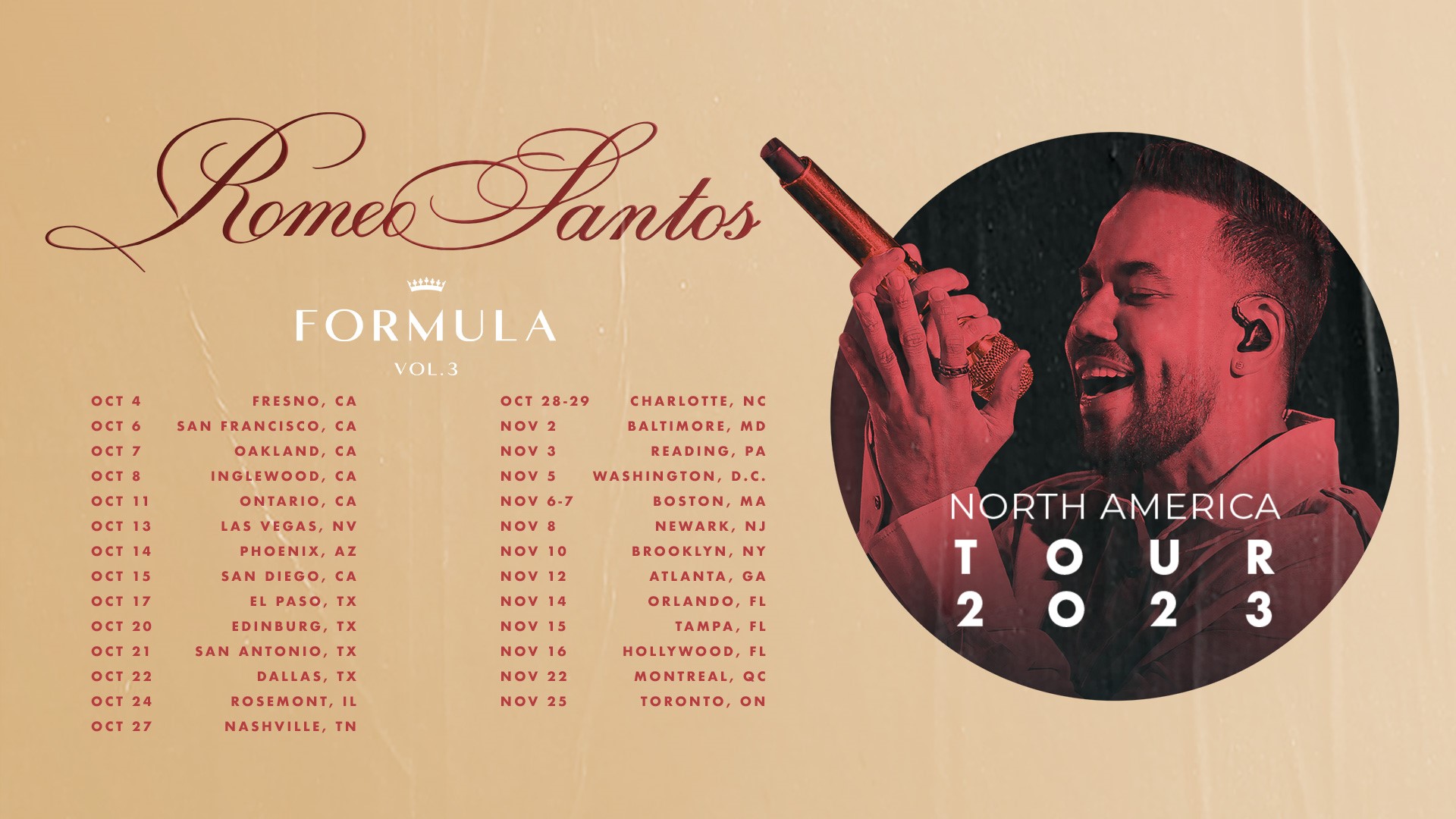 Romeo Santos, Fomula Volume 3, Tour