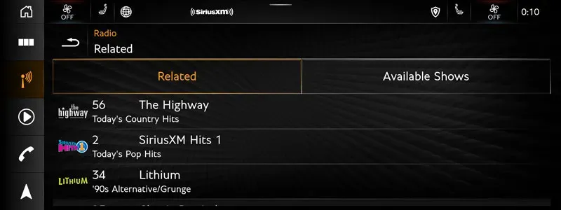 360L screen for Bentley on "Related" tab