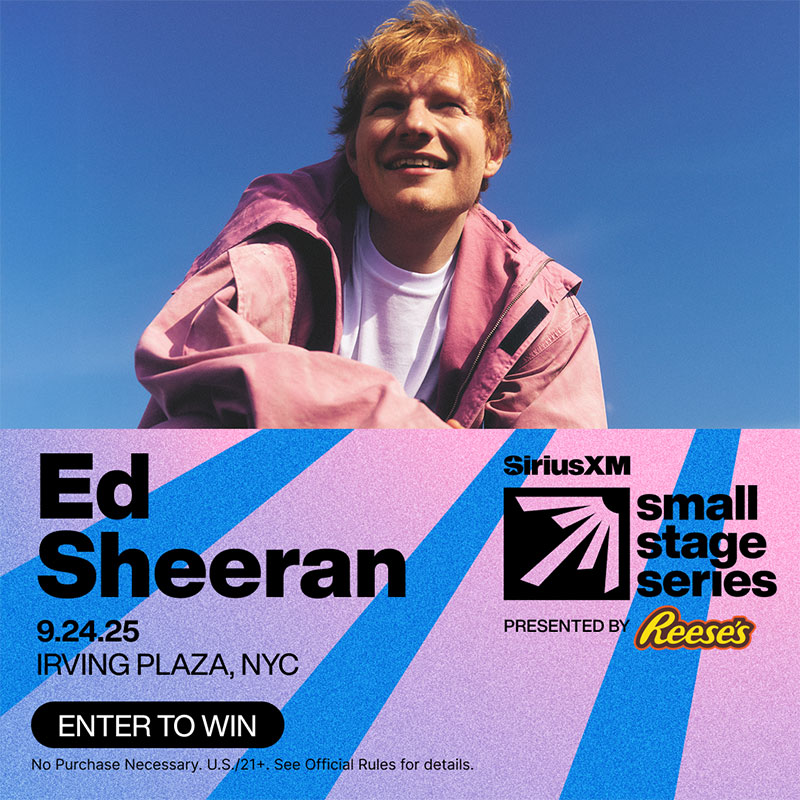 Promotional key art for the SiriusXM Small Stage Series: Ed Sheeran Sweepstakes